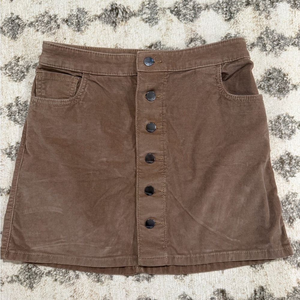 Express Brown Corduroy Mini Skirt
